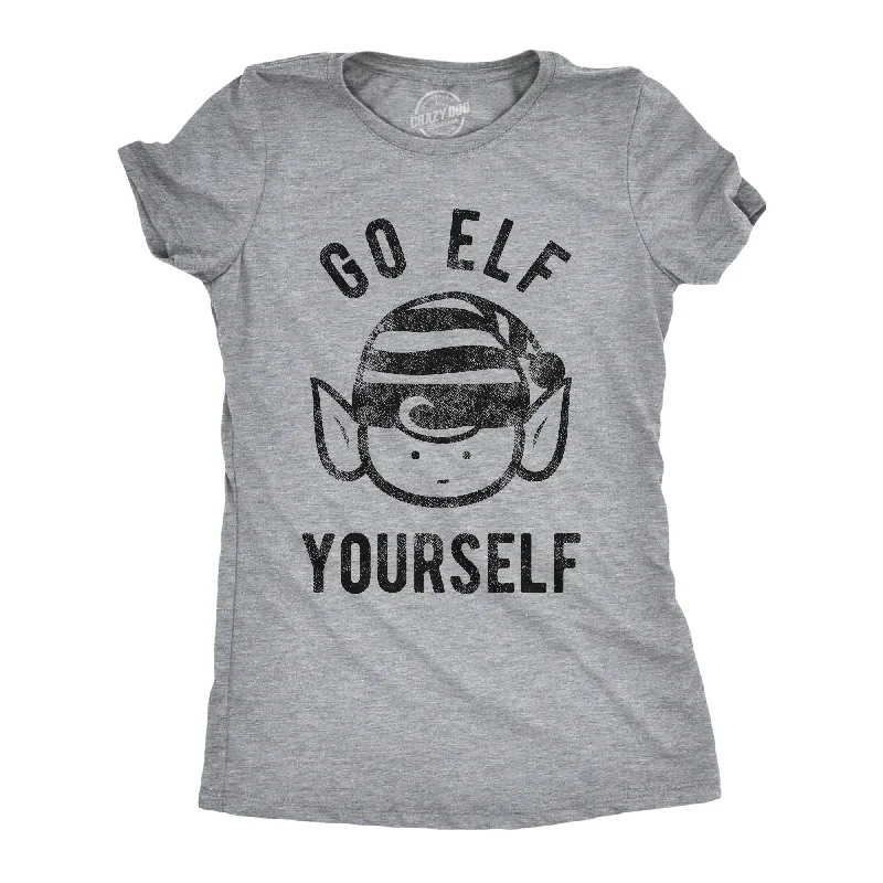 chic layered ruffle top for ladies -Go Elf Yourself Women's T Shirt