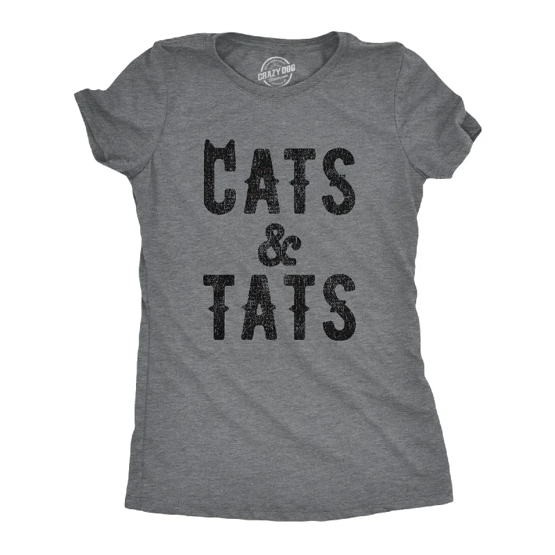 relaxed-fit linen shirt for women -Cats And Tats Women's T Shirt