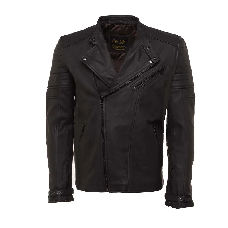 winter-ready women's parka -Turner's Matte leather Biker Jacket with ribbed detailing