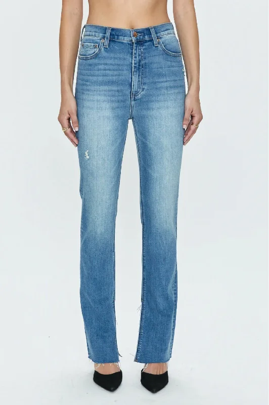 trendy mom jeans for women -Colleen High Rise Slim Boot Jean In Tower