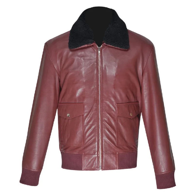 women's slim fit blazer -Justin's Burgundy A2 Bomber jacket