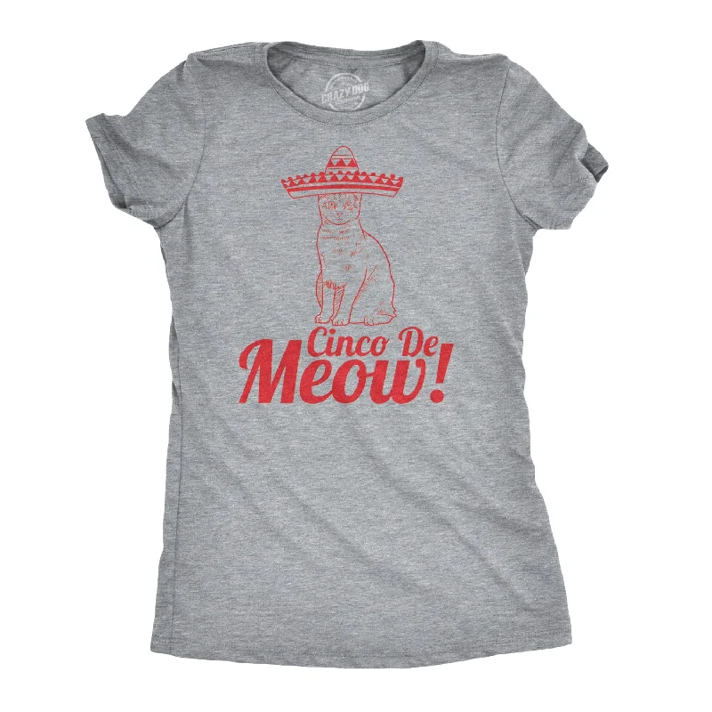 cozy ribbed sweater top for ladies -Cinco De Meow Cat Women's T Shirt