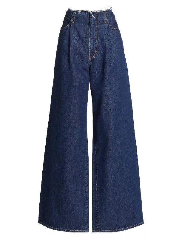 comfy mid-rise casual jeans for women -Taylor Wide Leg Jeans In Infinite Dream