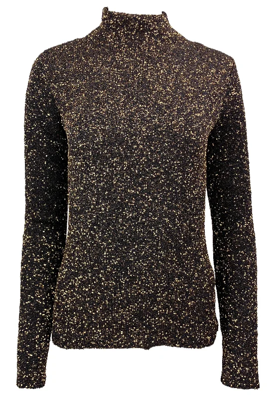 stylish ruffle blouse for women -Proenza Schouler Sequin Knit Sweater in Brown