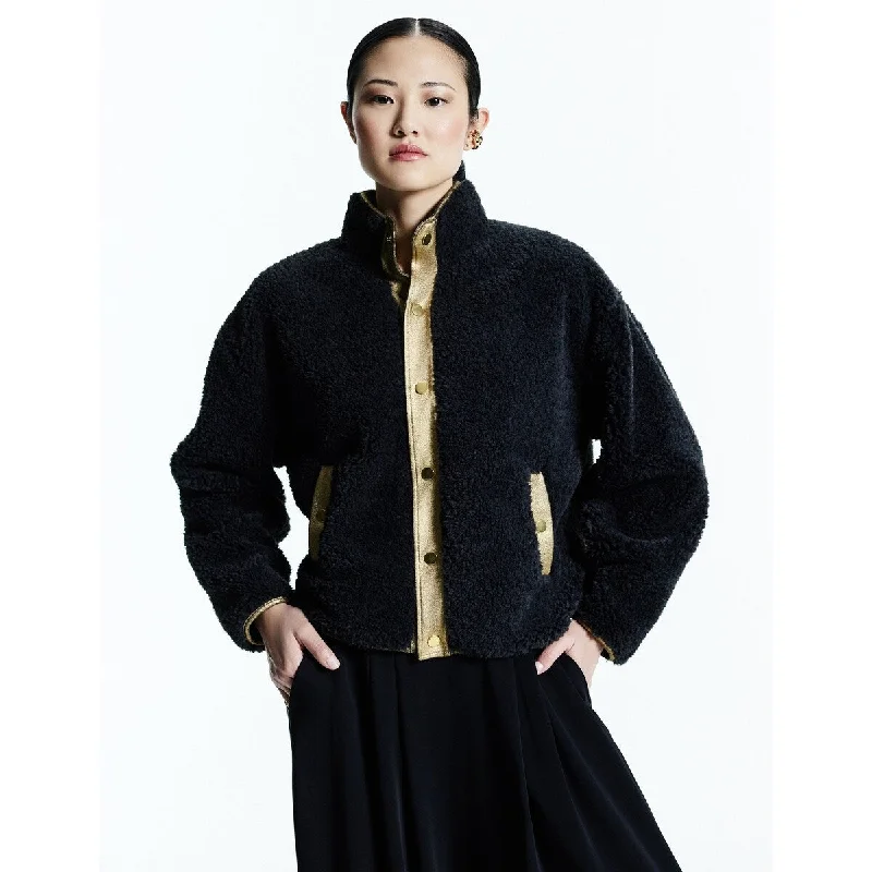 stylish longline coat for women -Gstq Sherpa Jacket