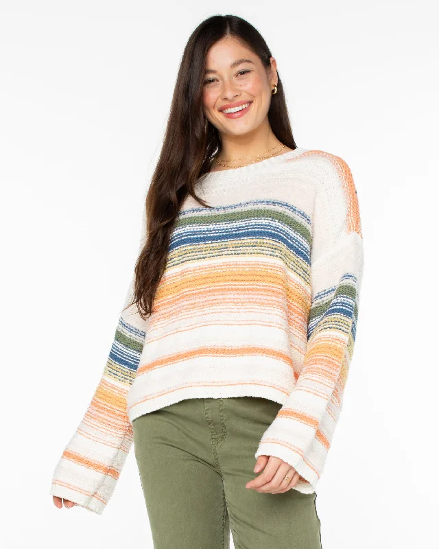 ladies' cold-shoulder top -Bread and Jam Sweater- Bright White