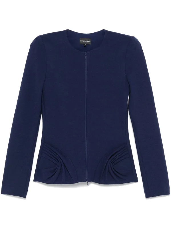 structured blazer jacket for women -Emporio Armani Women's Jackets blue