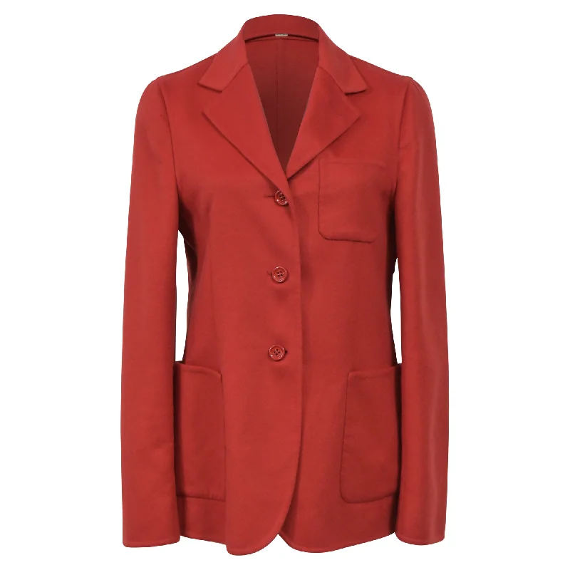 women's varsity bomber jacket -Bottega Veneta Blazer in Red Wool