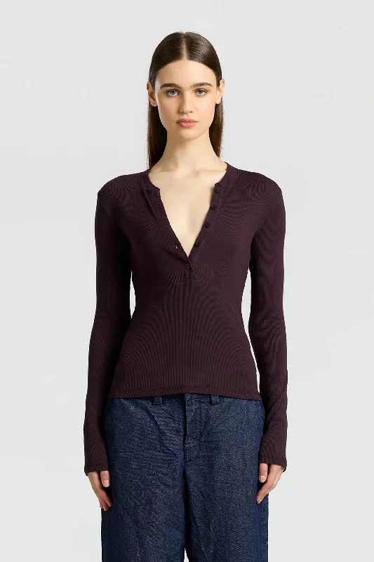 stylish surplice wrap top for women -Verona Henley