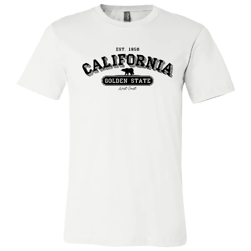 women's ribbed knit top -California Golden State 1850 Asst Colors Mens Lightweight Fitted T-Shirt/tee