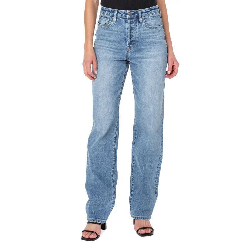 ladies' tapered leg denim pants -Earnest Sewn Women's Full Length Denim Jeans Blue Size 31