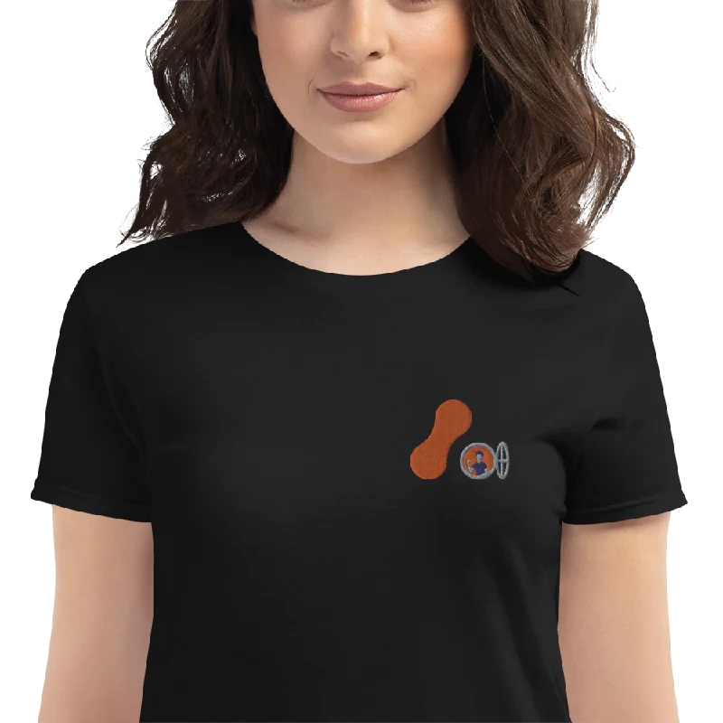 women's sleeveless pleated blouse -Women's Embroidered Adaptavist Hello Logo Design T-Shirt CB1