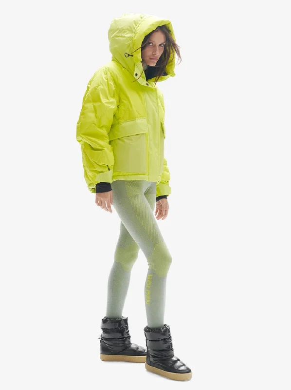 sleek satin bomber jacket for women -W ALPINE PUFFER - Mineral Yellow