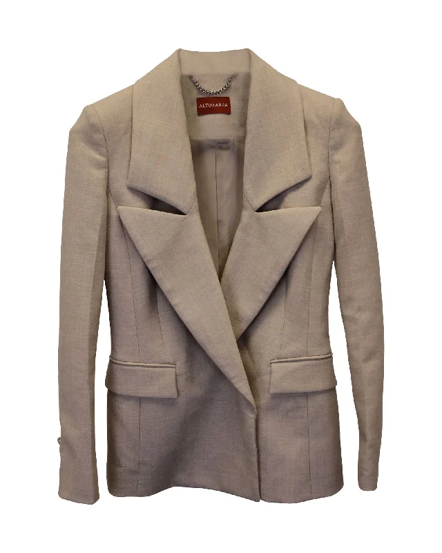 sophisticated evening coat for women -Altuzarra Eileen Jacket Beige 36