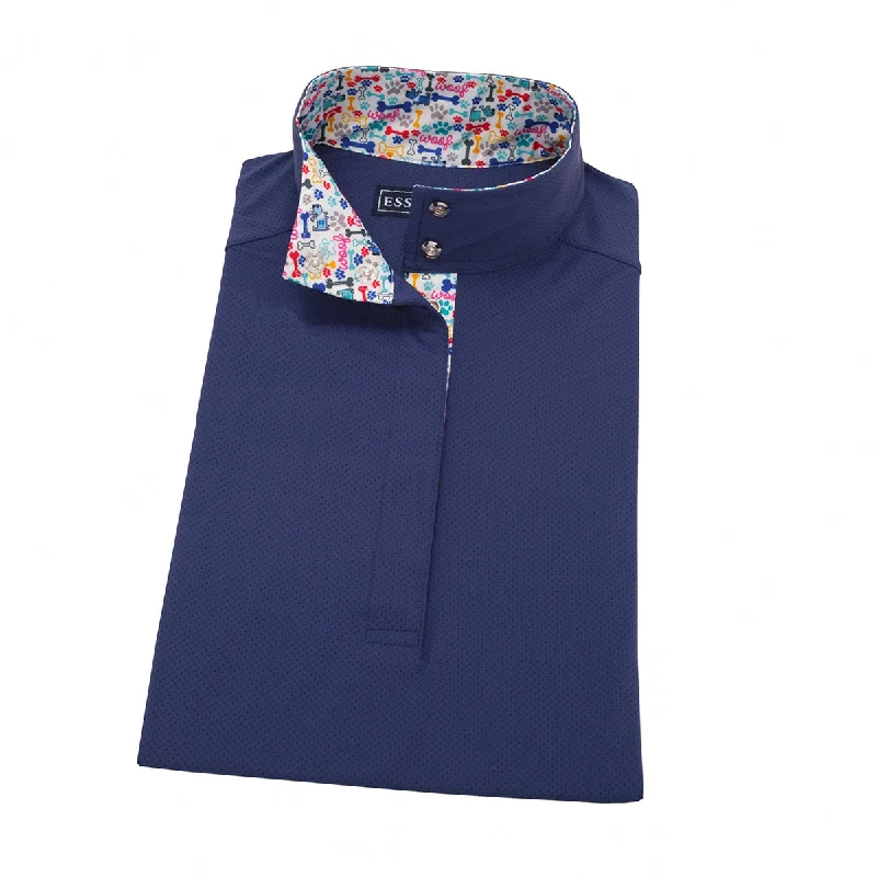 women's embroidered boho blouse -Essex Classics Ladies Danny & Ron’s “Dusk” Navy Performance Show Shirt