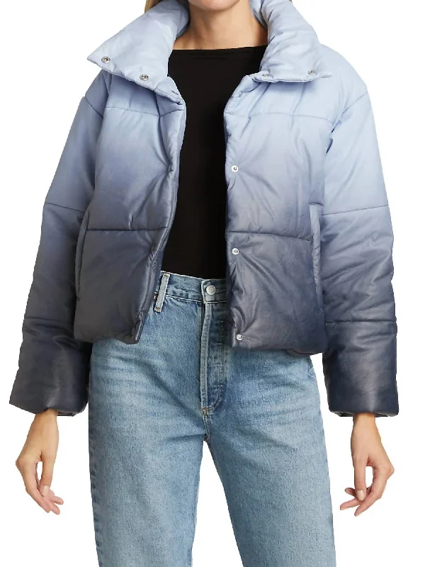 women's oversized corduroy jacket -Cecilia Vegan Leather Coat In Alpine Ombre