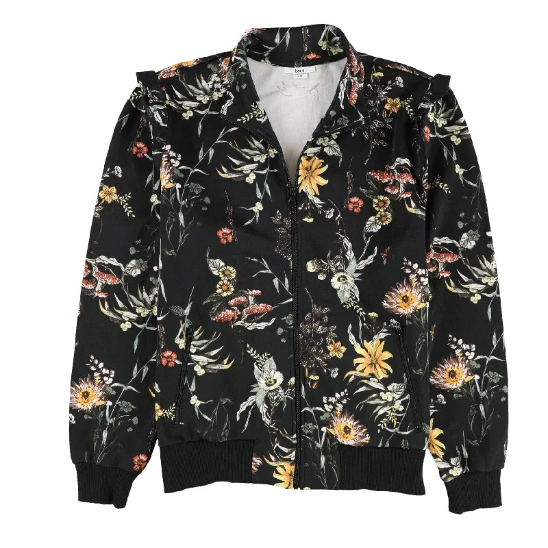 women's cropped bomber jacket -Bar Iii Womens Ruffled Jacket