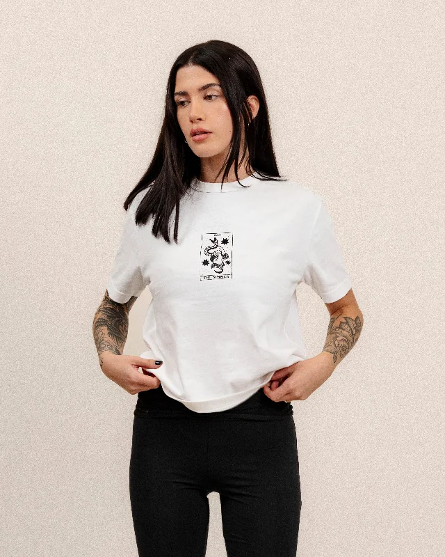 women's oversized sweatshirt -Sinners Tarot T-shirt - Off White