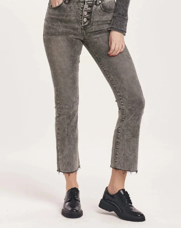 women's slouchy baggy jeans -Jeanne Shade Cropped Flare Jean