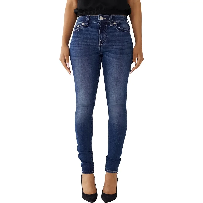 trendy printed denim jeans for ladies -Womens Mid Rise Super Skinny Skinny Jeans