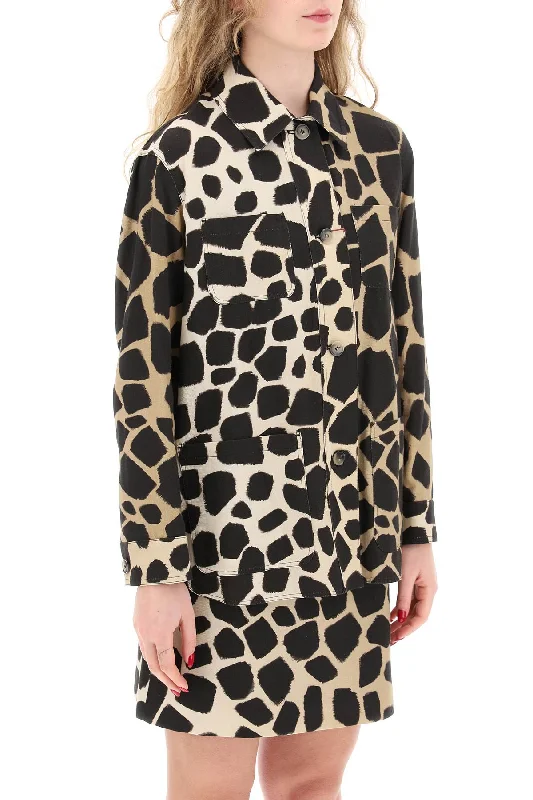 warm down coat for women -Max Mara Studio Animal Print 'treasure