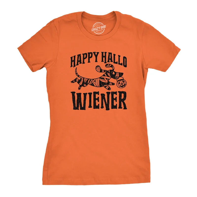 chic asymmetrical top for women -Happy Hallo Wiener Women's T Shirt