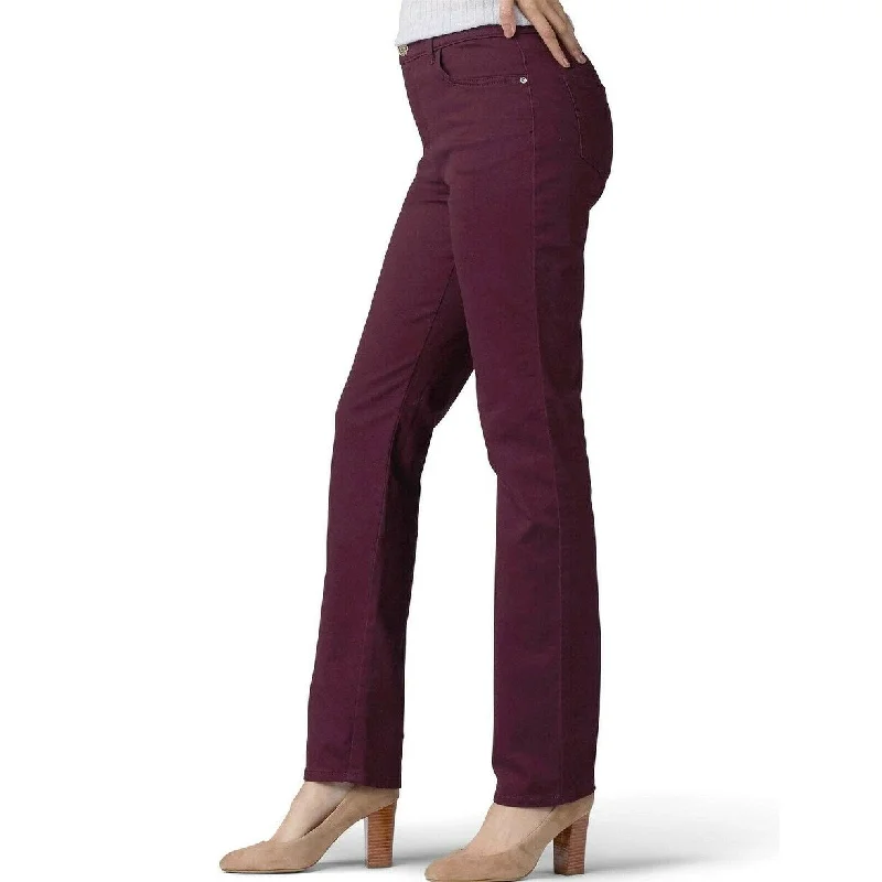 ladies' relaxed wide-leg denim -Lee Jeans Women's Platinumm Petite Instantly Slims Classic Jean Raisin Size 14" - Purple