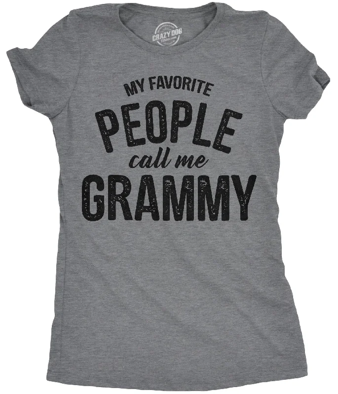 soft waffle-knit top for ladies -My Favorite People Call Me Grammy Women's T Shirt