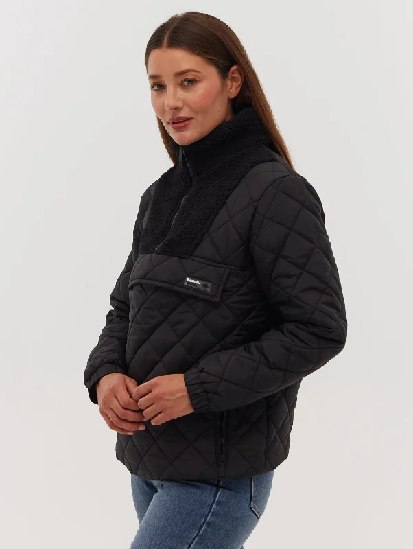 ladies' insulated ski jacket -Chel Quarter-Zip Quilted Jacket