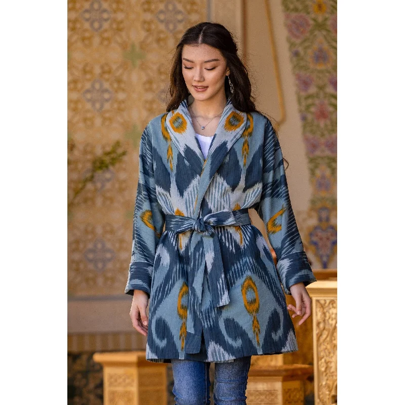 urban streetwear jacket for women -Novica Handmade Ikat Masterpiece Cotton Oversized Coat