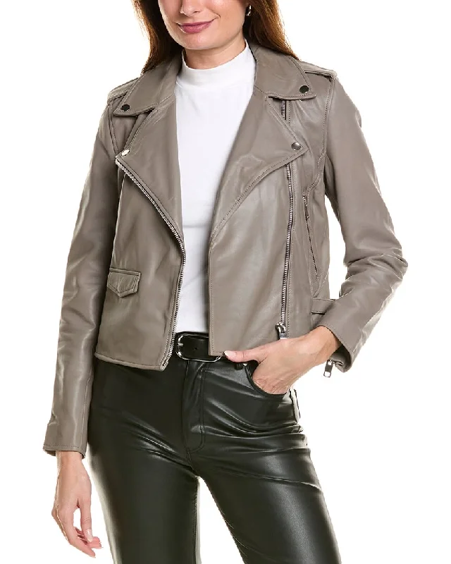 ladies' longline puffer coat -Walter Baker Liz Leather Jacket