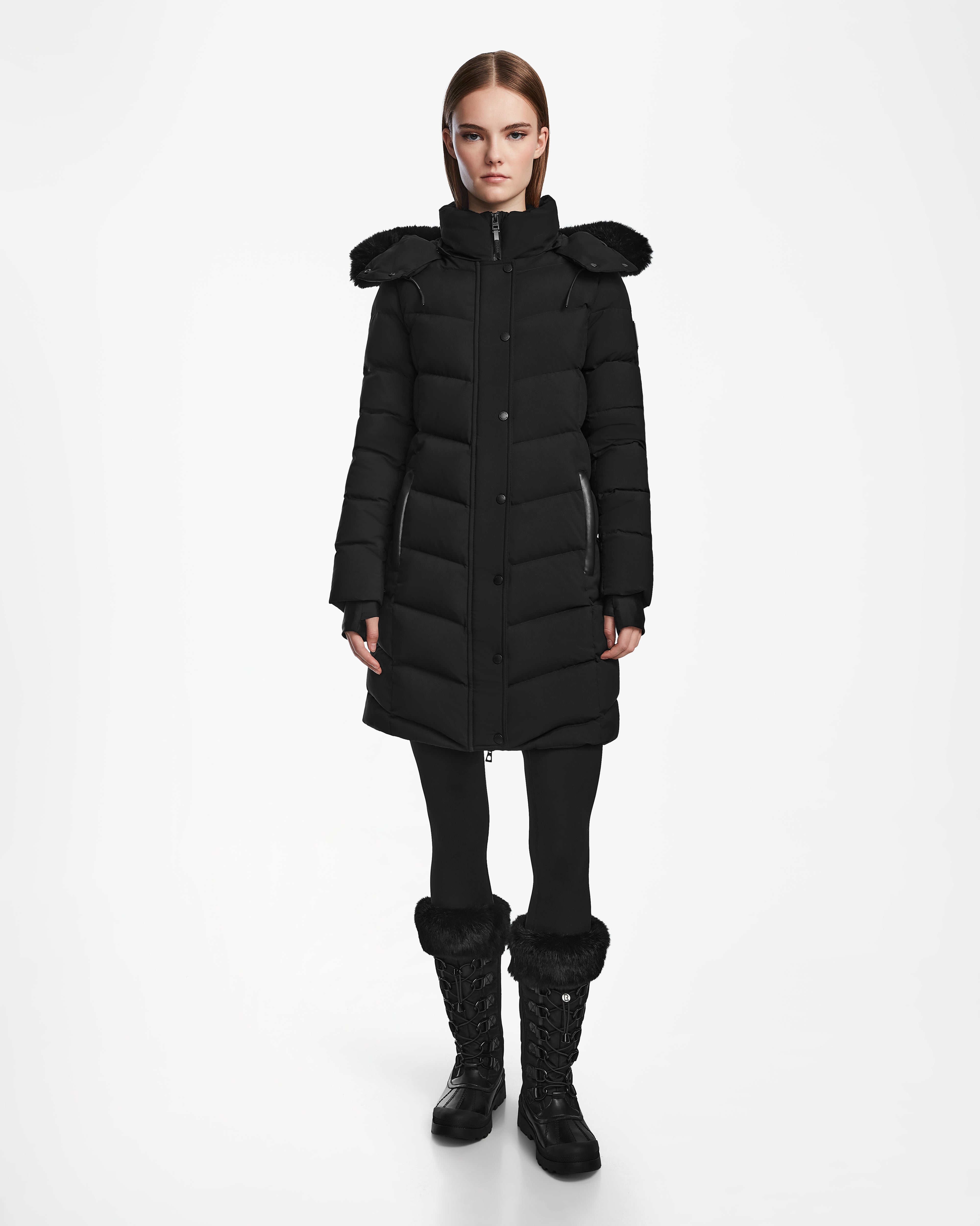 women's winter coat -ELISA - L123516 Black