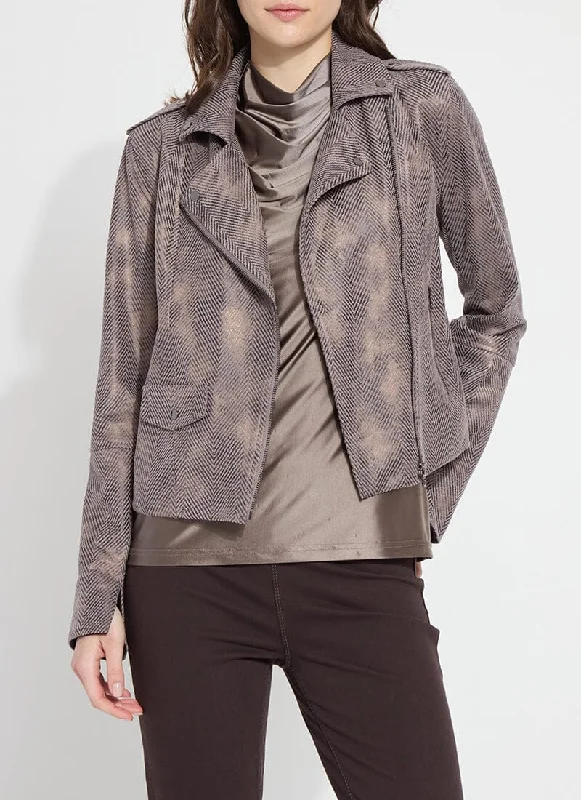 ladies' waterfall drape coat -Amelia Moto Jacket