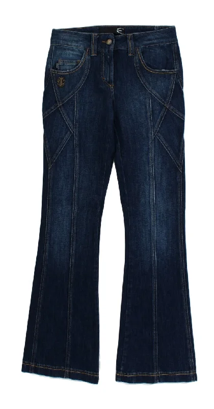 trendy cropped flare jeans for ladies -Cavalli Elegant Flare Leg Low Waist Women's