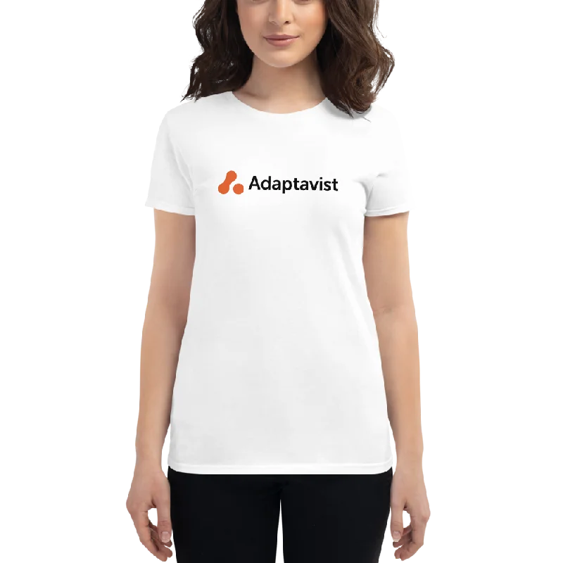 elegant embroidered top for women -Women's White Adaptavist Simple Logo Design T-Shirt CB2