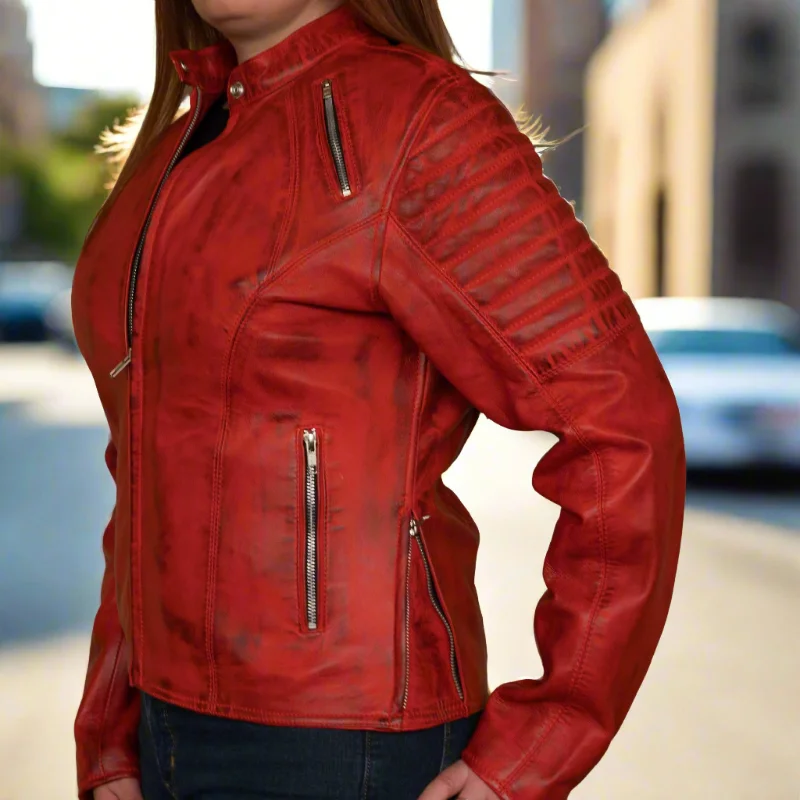 professional work blazer for women -Women's Motocross Fashion Jacket