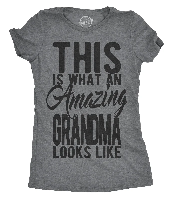 women's v-neck t-shirt -This Is What An Amazing Grandma Looks Like Women's T Shirt