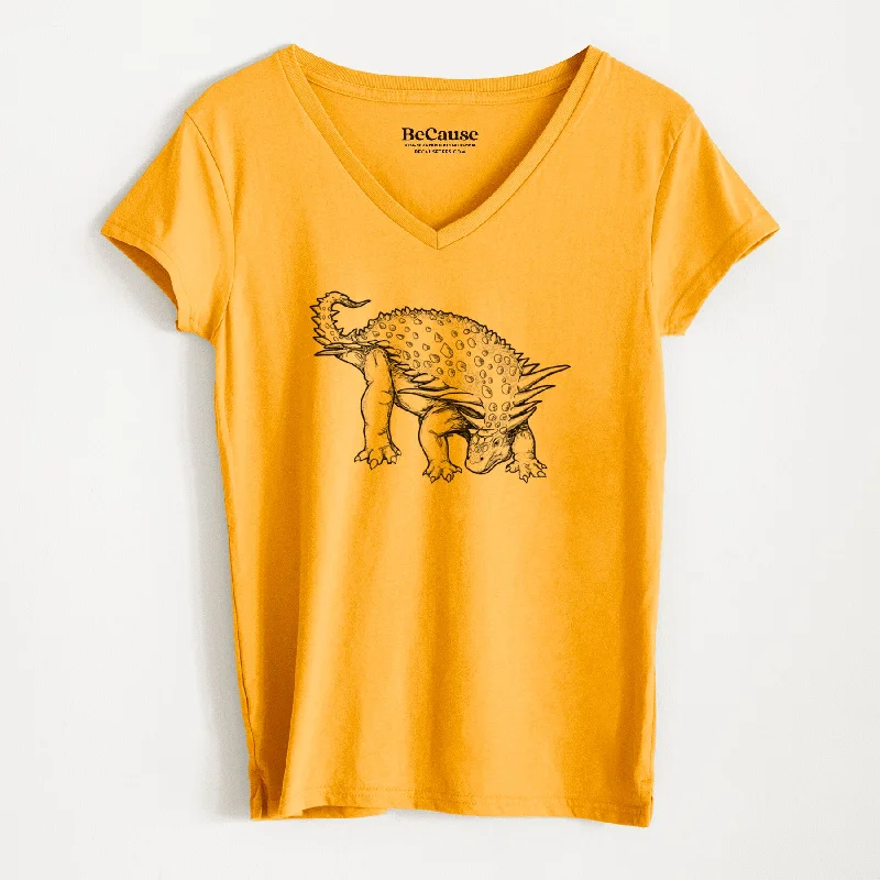 women's twist-front blouse -Nodosaurus Textilis - Women's 100% Recycled V-neck