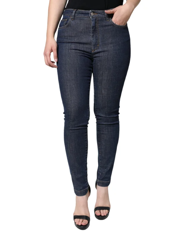 stylish high-rise cigarette jeans -Dolce & Gabbana   QUEEN Cotton Skinny  Women's Jeans