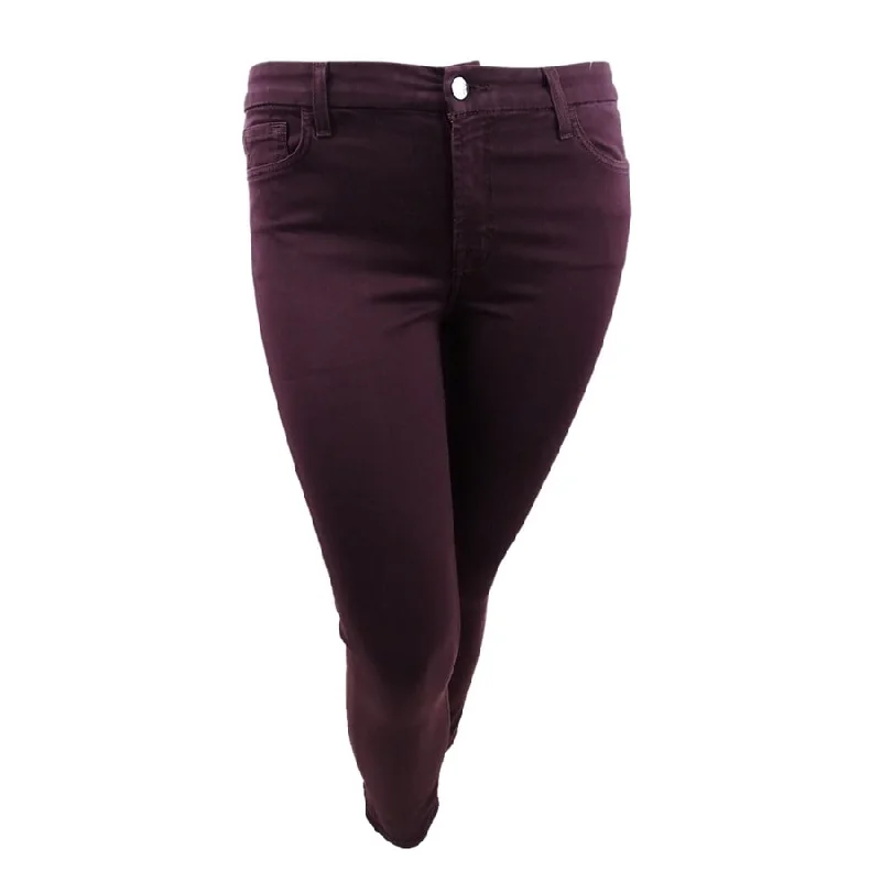 women's rolled hem cuff jeans -Jen7 by 7 for All Mankind Women's Ankle Skinny Jeans Purple Size 10