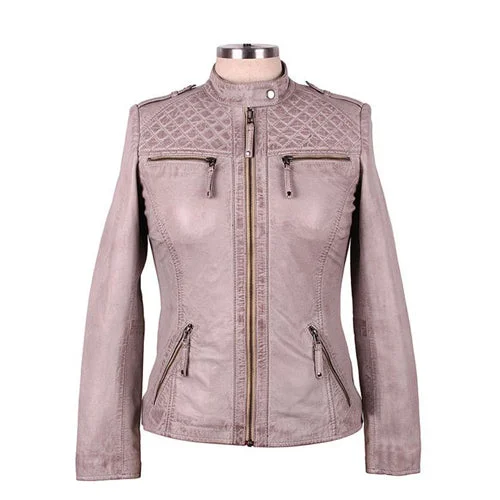 casual oversized shacket for women -Womens Proria Rock Leather Jacket