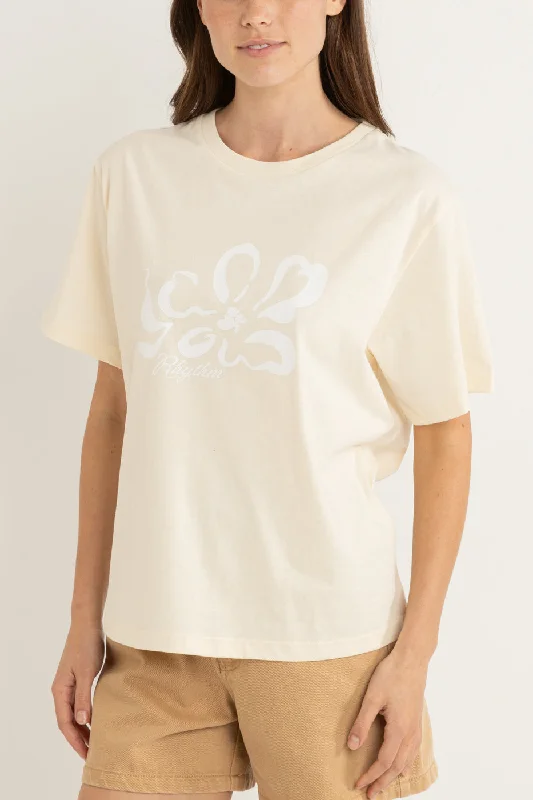 trendy square-neck blouse for ladies -Sundance Oversized T-Shirt Cream