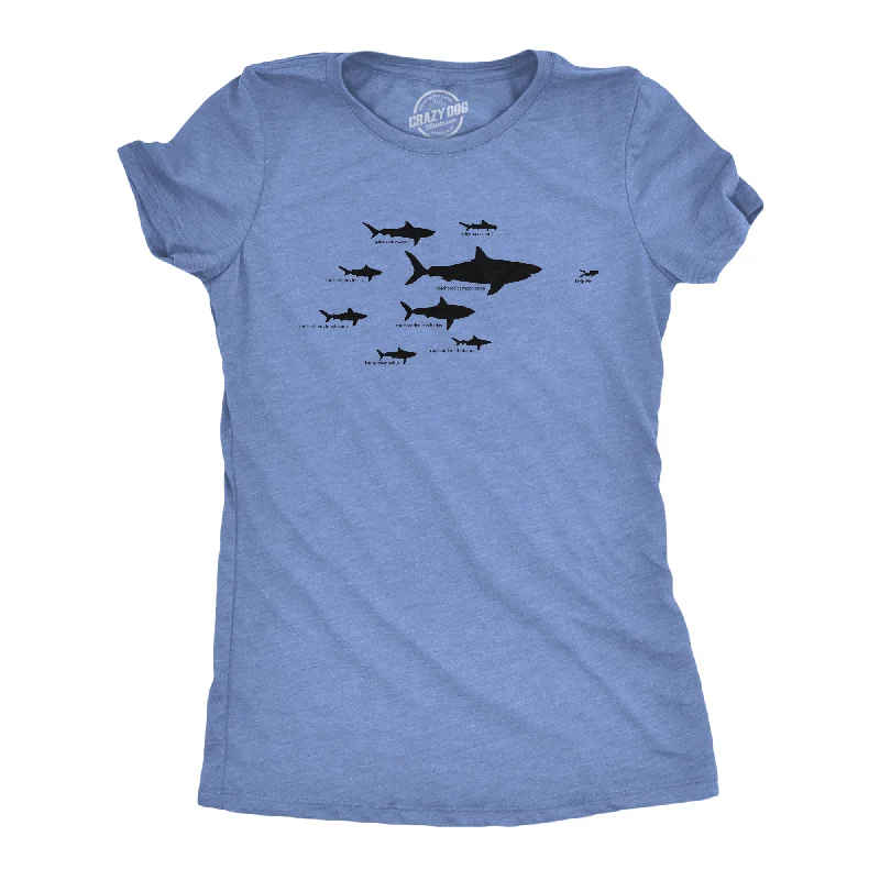 ladies' cold-shoulder top -Shark Hierarchy Women's T Shirt