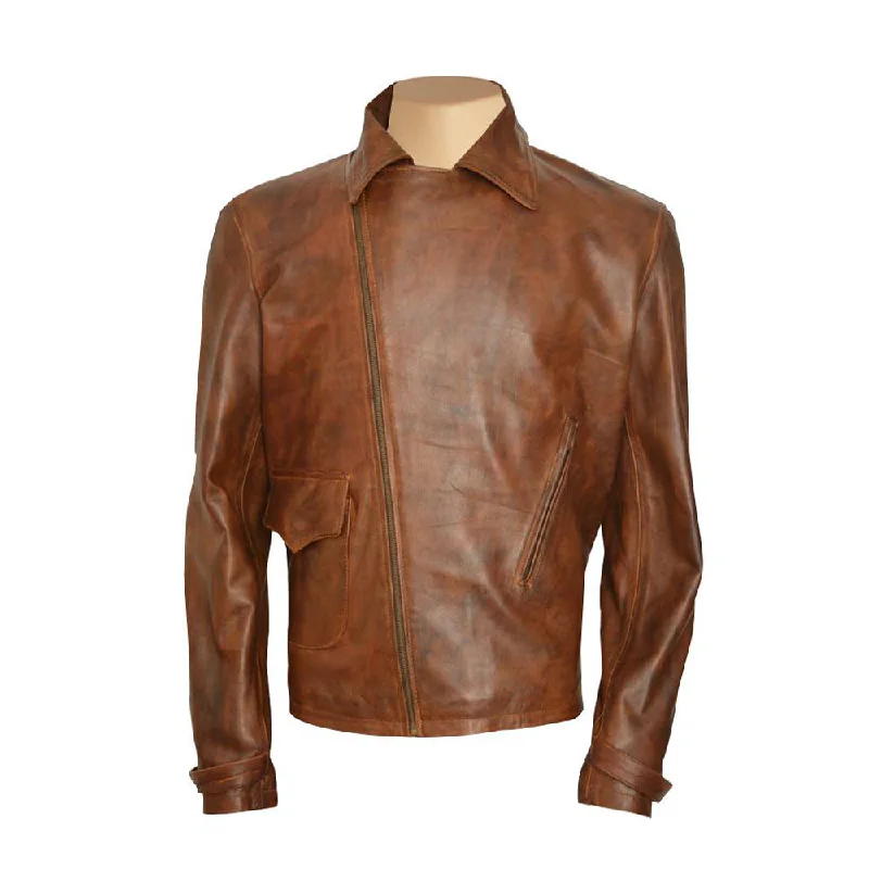 women's varsity bomber jacket -Captain America's Brown Biker Leather Jacket