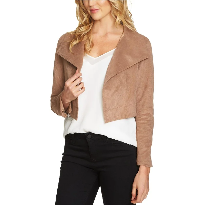 elegant long coat for women -1.STATE Womens Faux Suede Cropped Jacket, Beige, X-Large