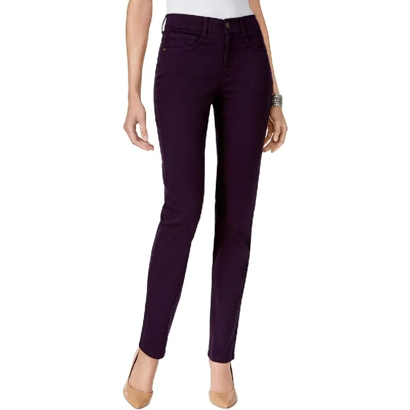 ripped mom fit jeans for ladies -Style & Co Women's Tummy Control Slim Leg Jeans Dark Grape Size 30 - Purple