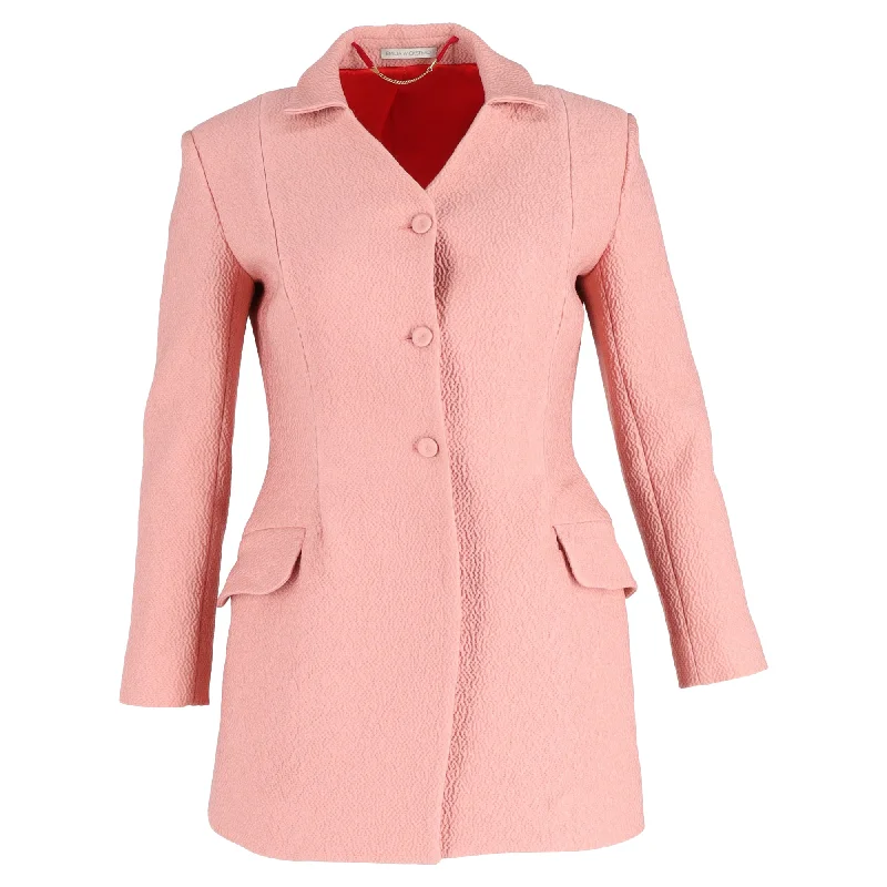 women's relaxed fit blazer -Emilia Wickstead Evening Jacket in Pink Polyester