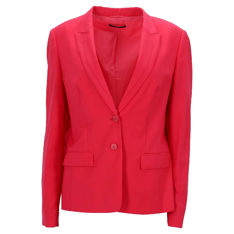 soft touch sherpa coat for women -Boss Blazer in Pink Wool