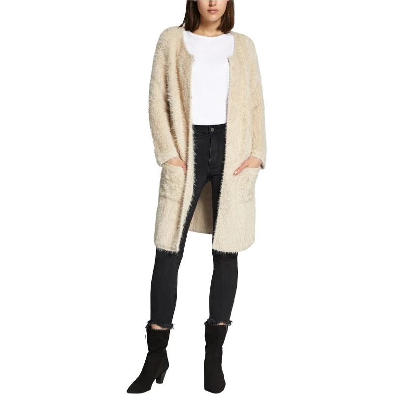 classic camel coat for ladies -Sanctuary Clothing Womens Faux Fur Sweater Coat, Beige, Medium