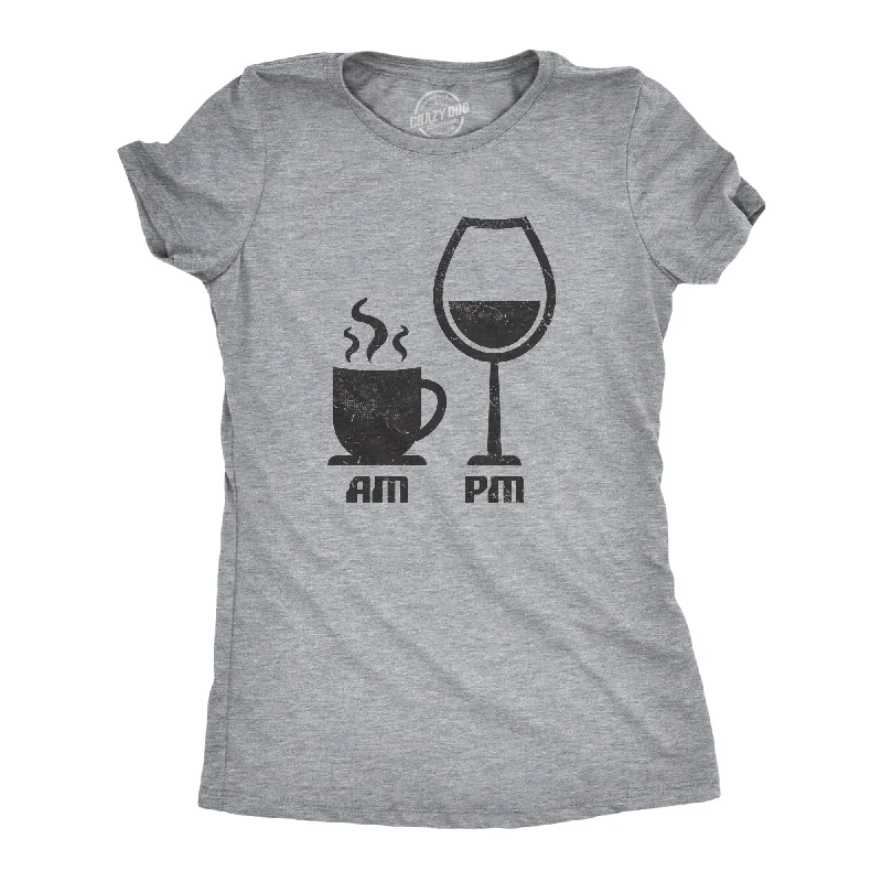 women's embroidered boho blouse -AM Coffee PM Wine Women's T Shirt